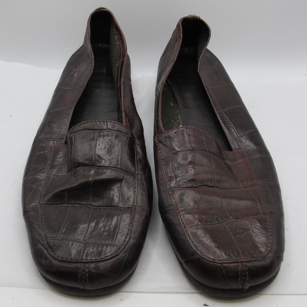 Aerosoles brown crocodile-pattern loafer in 8.5AA